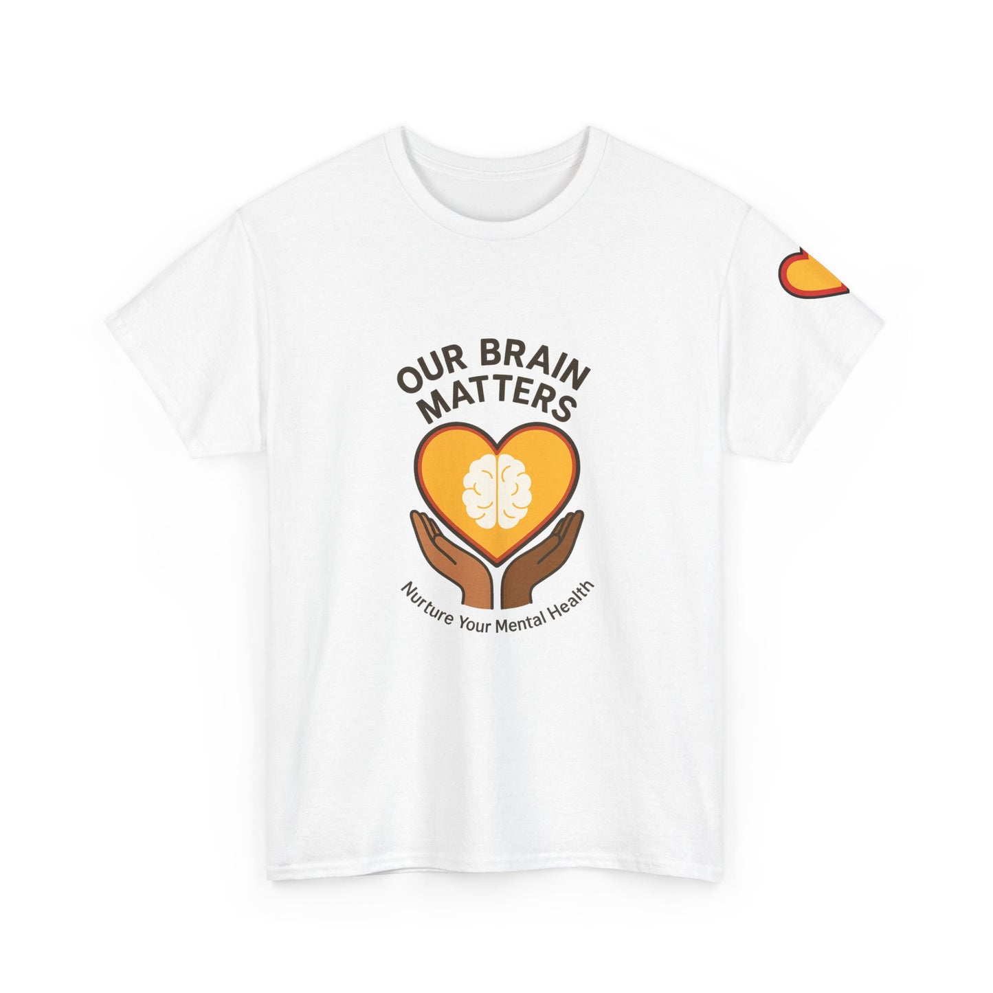 Unisex Heavy Cotton Tee: - Our Brain Matters: Nurture Your Mental Health