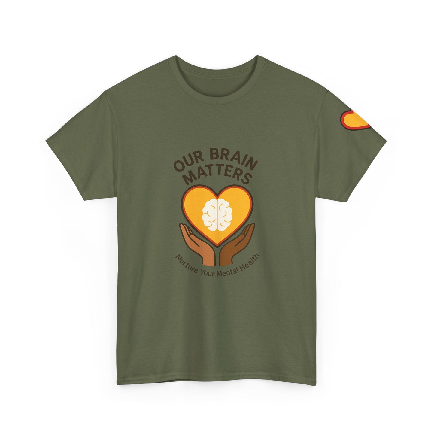 Unisex Heavy Cotton Tee: - Our Brain Matters: Nurture Your Mental Health