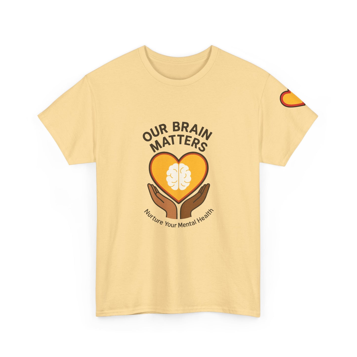 Unisex Heavy Cotton Tee: - Our Brain Matters: Nurture Your Mental Health