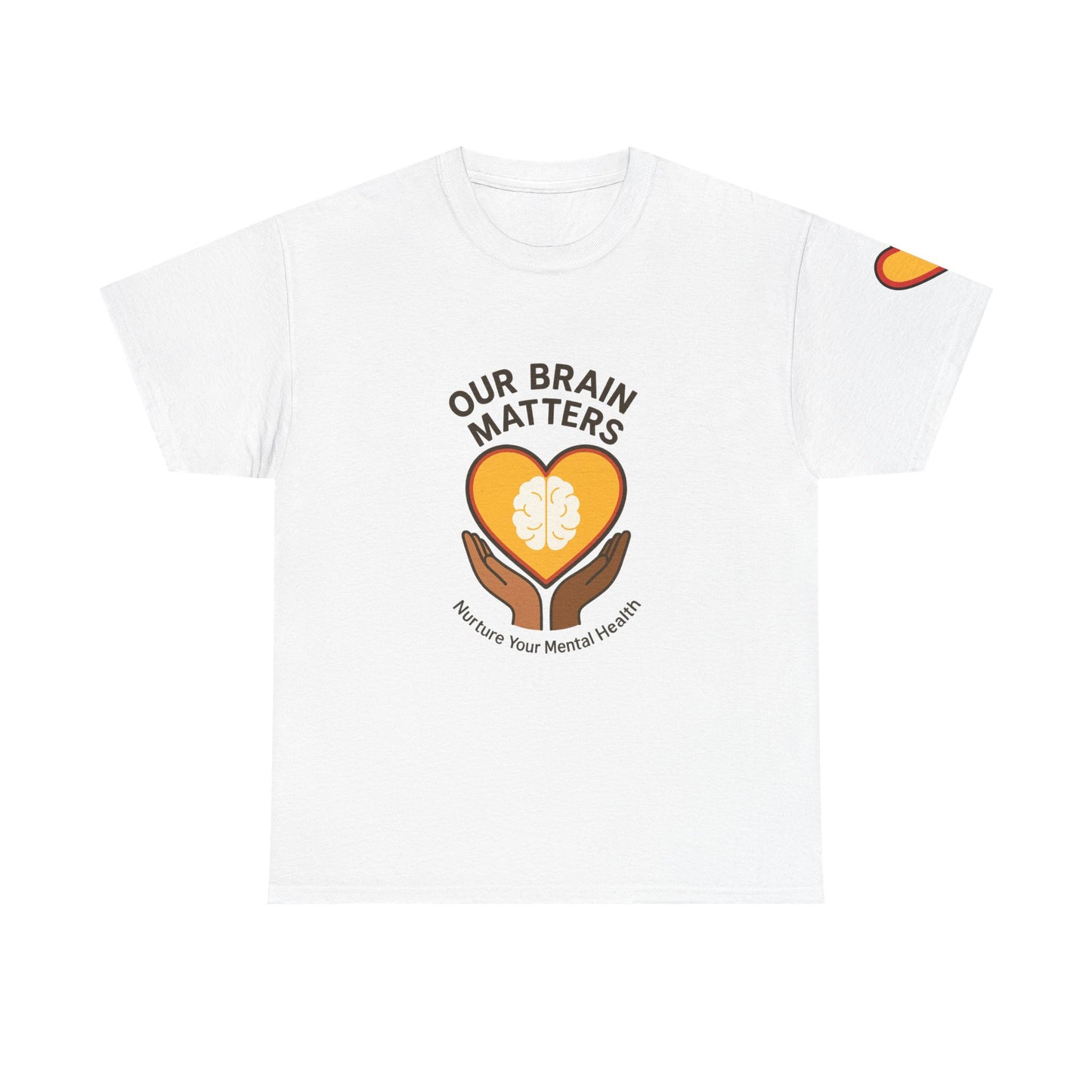 Unisex Heavy Cotton Tee: - Our Brain Matters: Nurture Your Mental Health