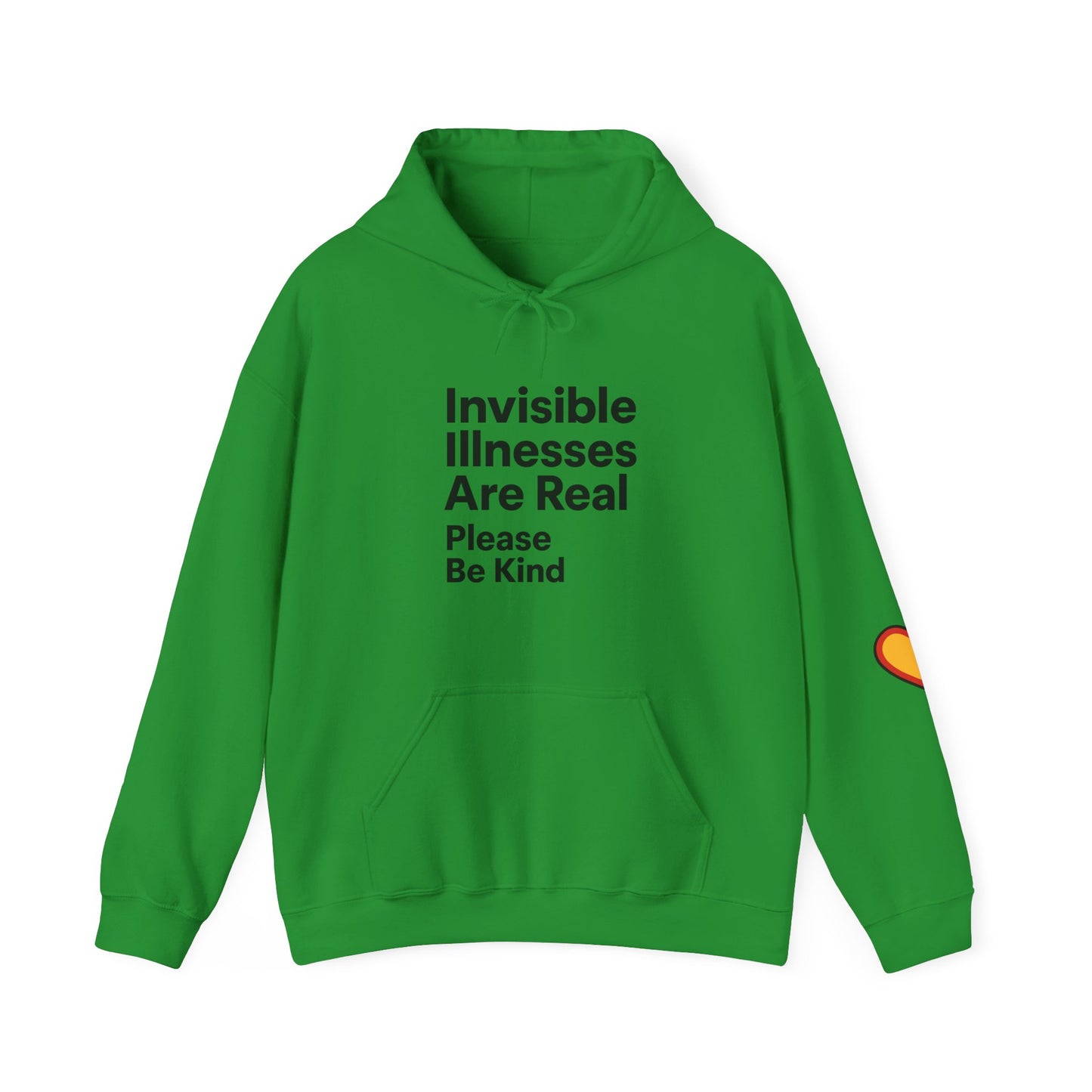 Unisex Heavy Blend™ Hooded Sweatshirt: Invisible Illnesses Are Real "Please Be Kind"