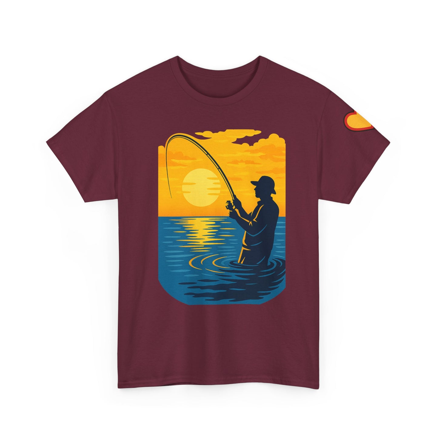 Unisex Heavy Cotton Tee: Fishing Clears the Mind - Mentally and Physically