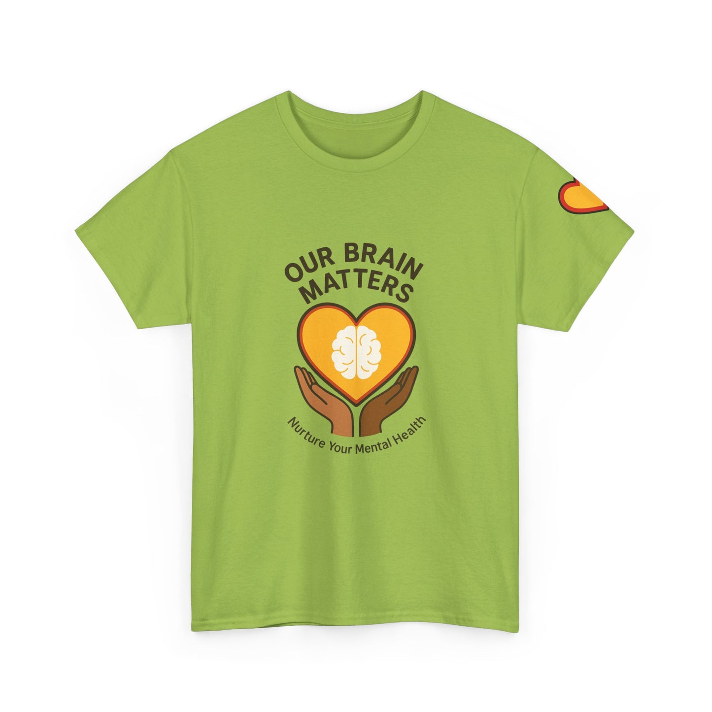 Unisex Heavy Cotton Tee: - Our Brain Matters: Nurture Your Mental Health