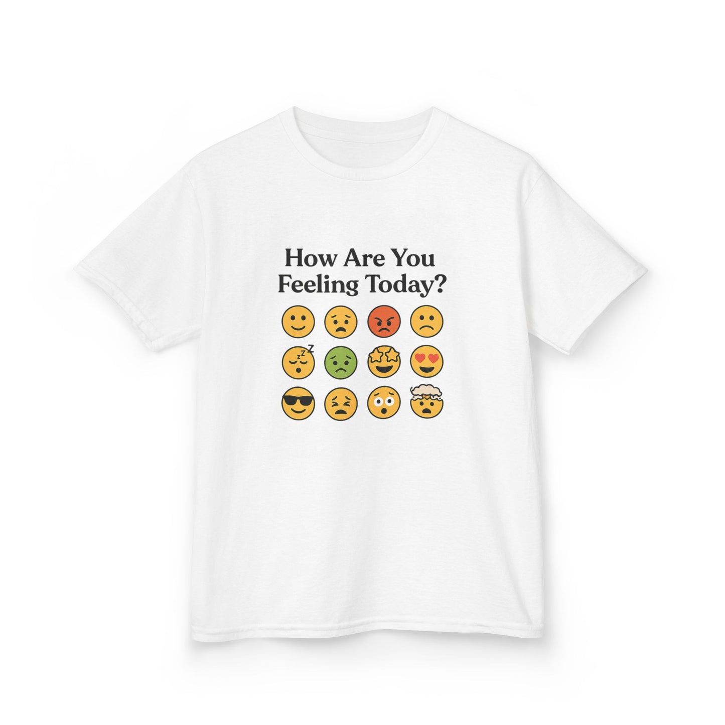 Kids Heavy Cotton™ Tee  How are you feeling Today? Emoji