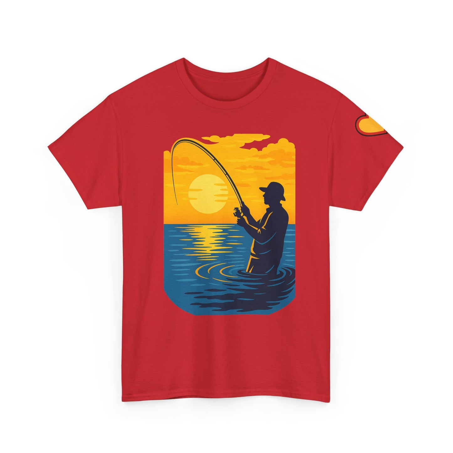 Unisex Heavy Cotton Tee: Fishing Clears the Mind - Mentally and Physically