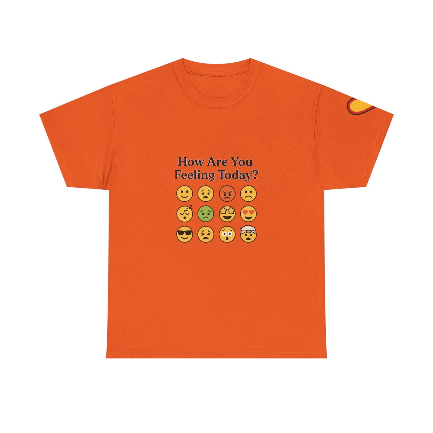 Unisex Heavy Cotton Tee: How Are You Feeling Today? Emoji  Edition