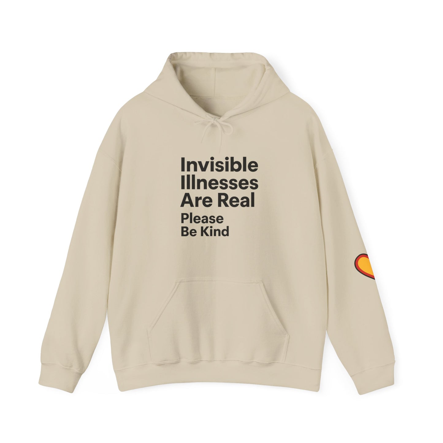 Unisex Heavy Blend™ Hooded Sweatshirt: Invisible Illnesses Are Real "Please Be Kind"
