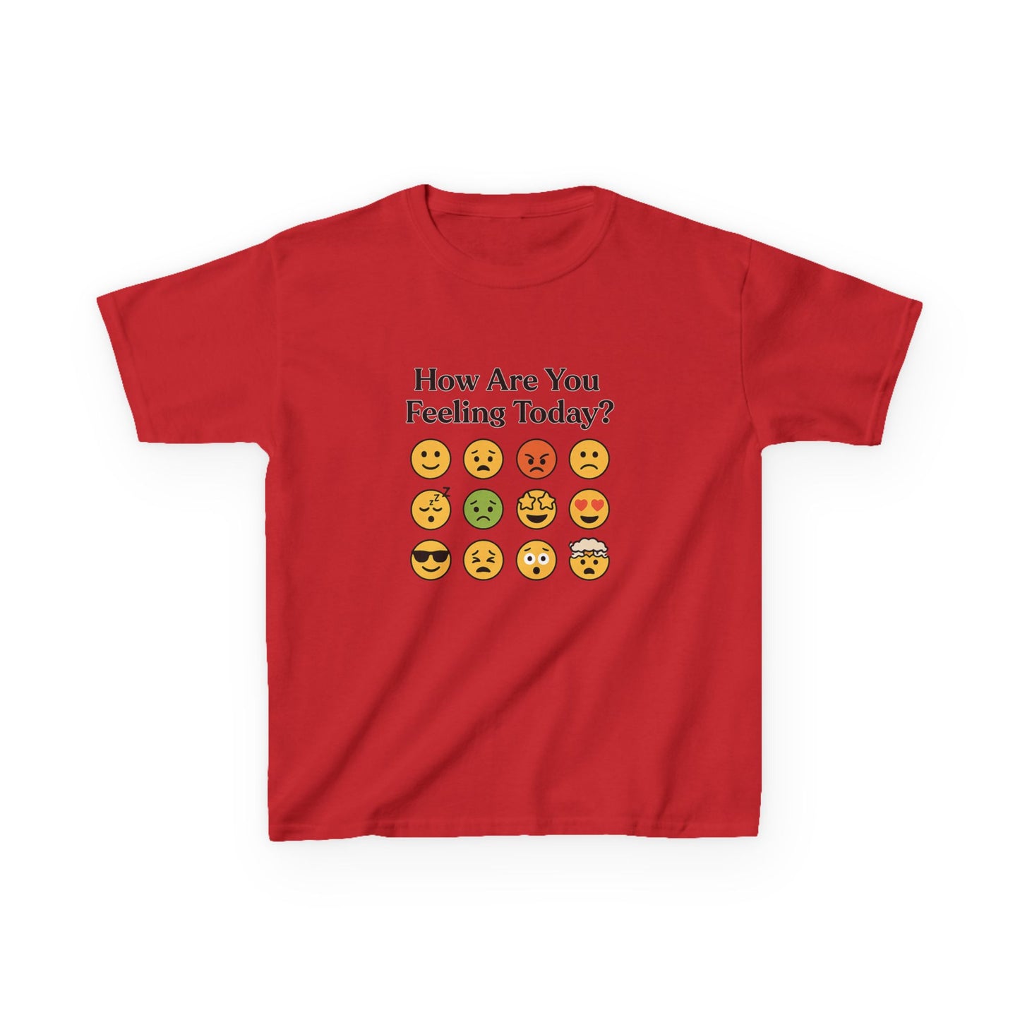 Kids Heavy Cotton™ Tee  How are you feeling Today? Emoji