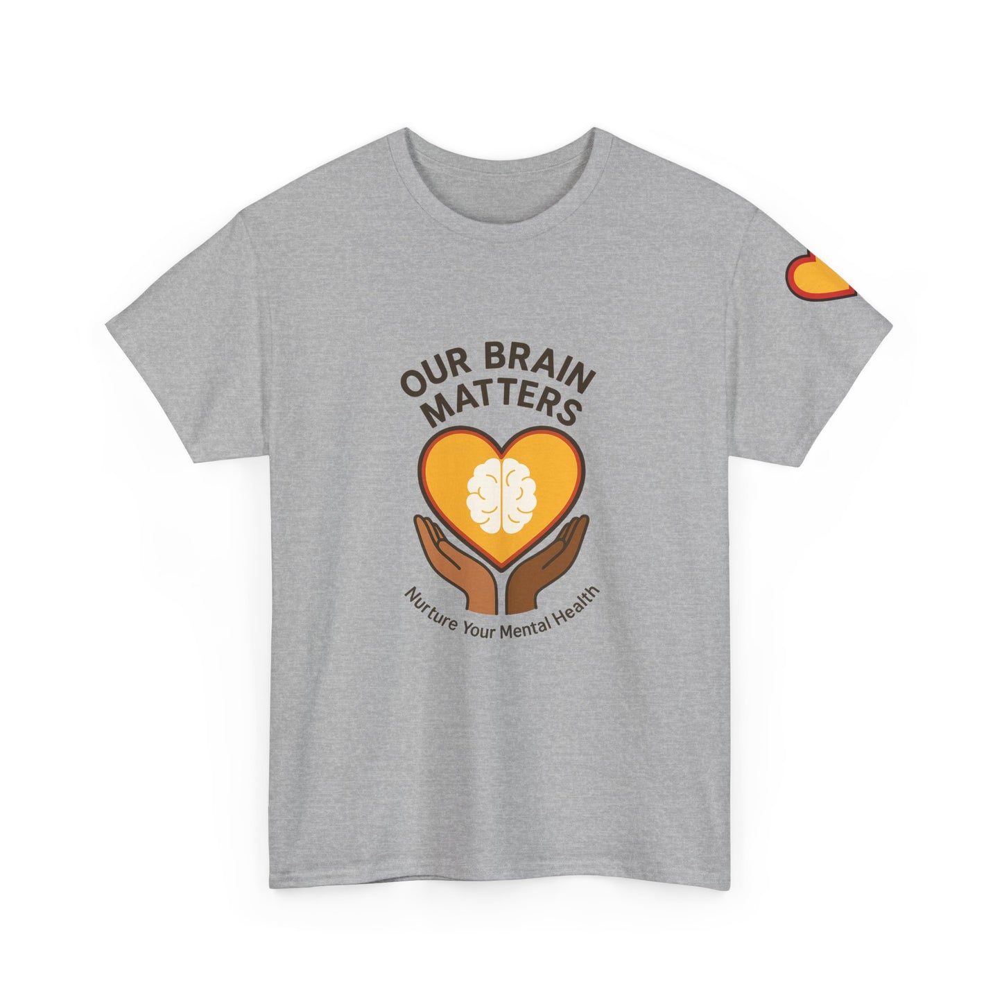 Unisex Heavy Cotton Tee: - Our Brain Matters: Nurture Your Mental Health