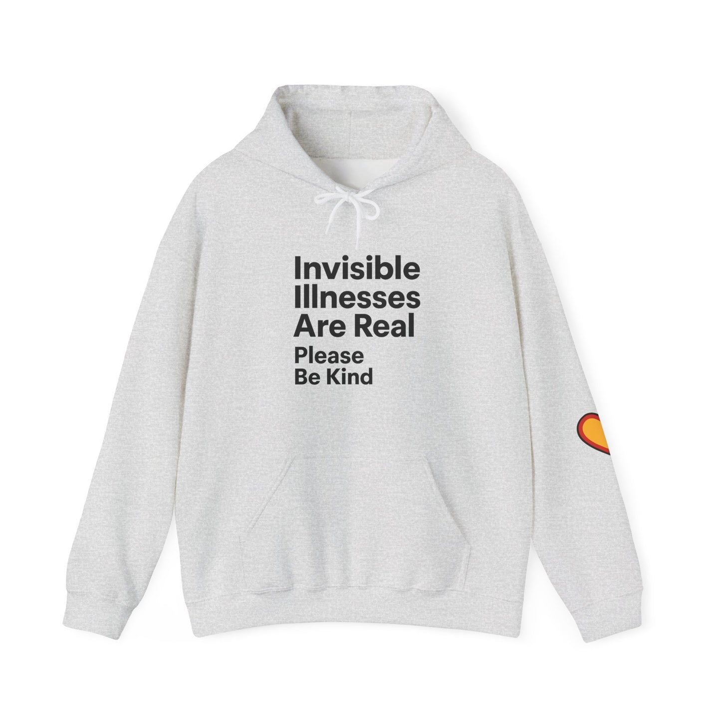 Unisex Heavy Blend™ Hooded Sweatshirt: Invisible Illnesses Are Real "Please Be Kind"