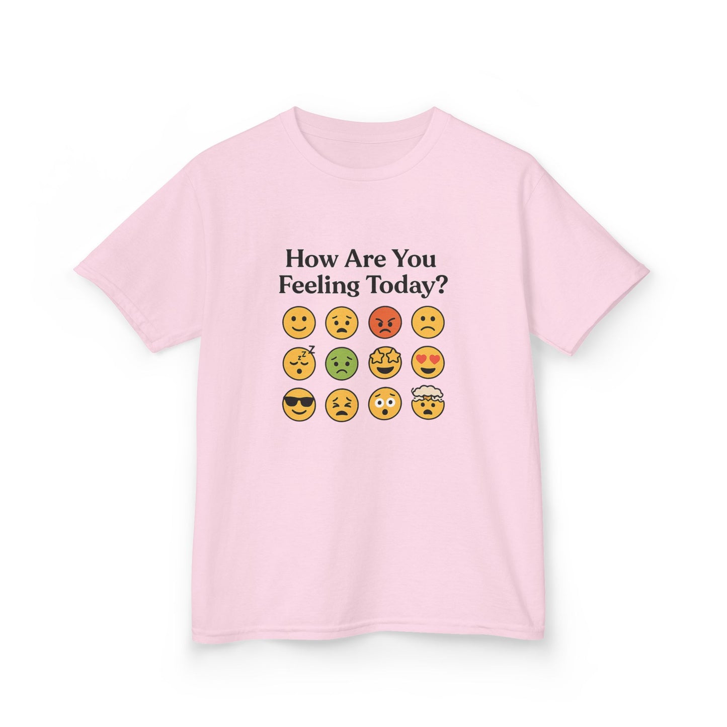 Kids Heavy Cotton™ Tee  How are you feeling Today? Emoji