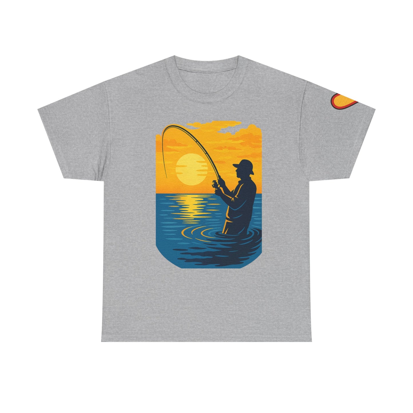 Unisex Heavy Cotton Tee: Fishing Clears the Mind - Mentally and Physically