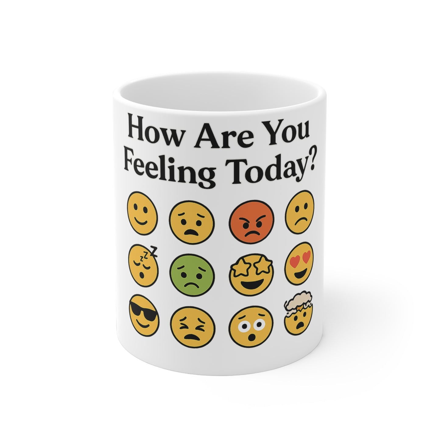 "How are you feeling Today?"  Emojis  Mental health awareness  Mug