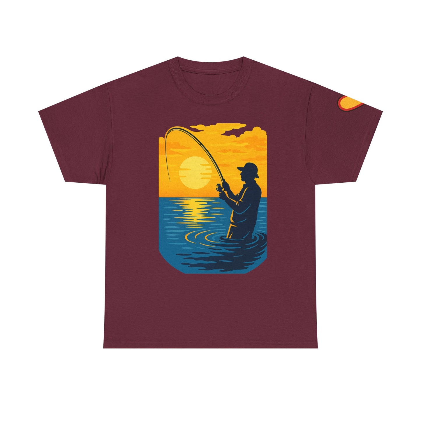 Unisex Heavy Cotton Tee: Fishing Clears the Mind - Mentally and Physically