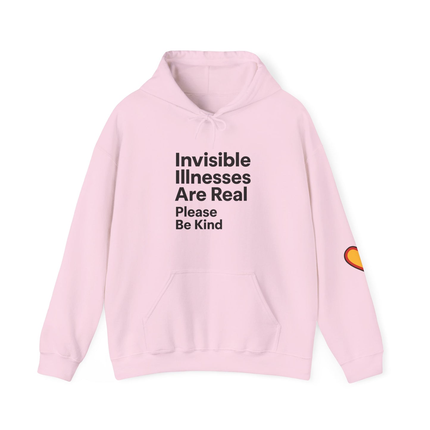 Unisex Heavy Blend™ Hooded Sweatshirt: Invisible Illnesses Are Real "Please Be Kind"