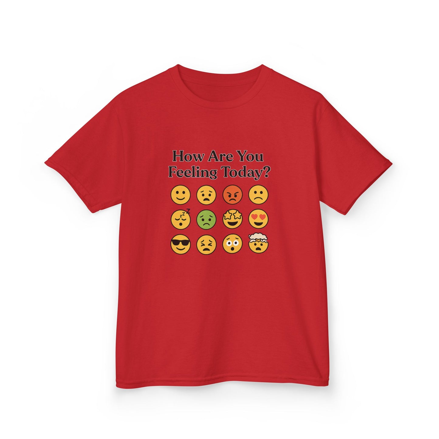 Kids Heavy Cotton™ Tee  How are you feeling Today? Emoji