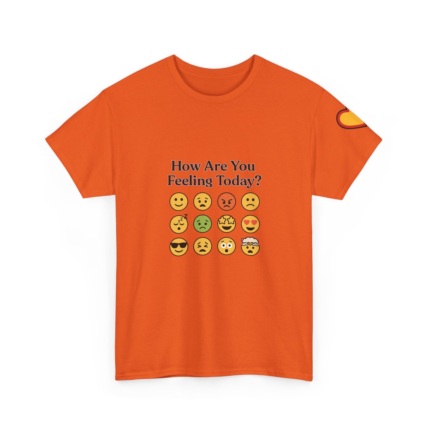 Unisex Heavy Cotton Tee: How Are You Feeling Today? Emoji  Edition